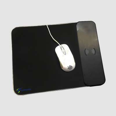 Wireless charging custom mouse pad led rgb light red blue light gaming pad office mousepad